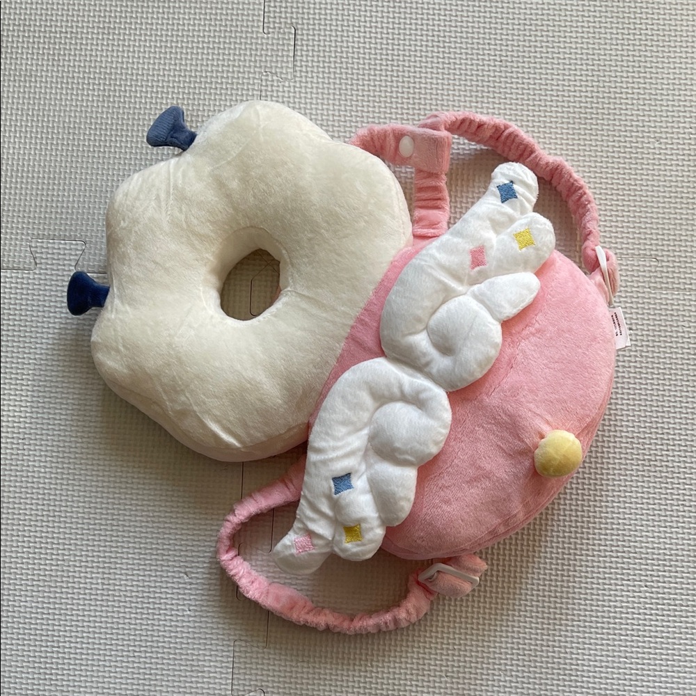 NEW Pink and Cream Angel wings head protector